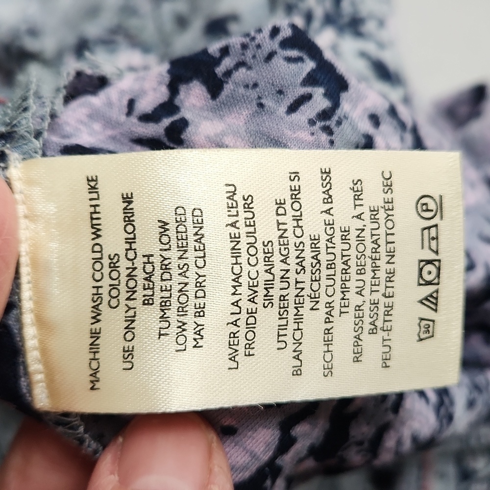 Free People High Tide Printed Oversized Tee Chambray Combo - Picture 9 of 10